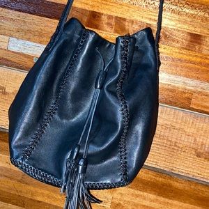 L.J.S. collection black leather purse